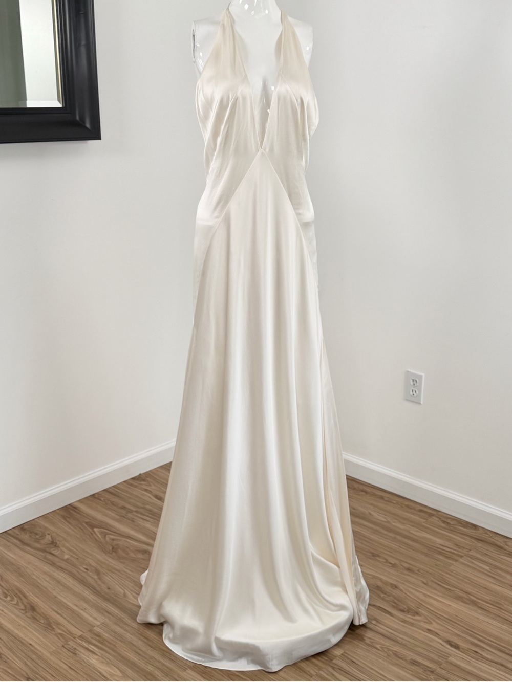 Michael Lo Sordo Alexandra Ivory Silk-Satin Gown Size Us 10 — image 6 of 8